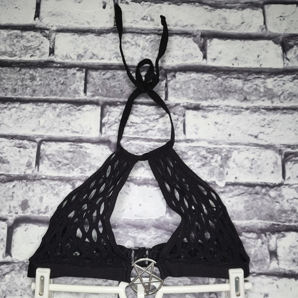 Killstar 'In Vein' Black Fishnet Halter Top - XS/S - Picture 1 of 4